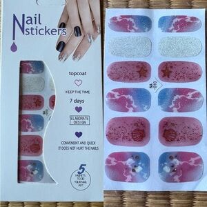 🆕NAIL STICKERS/WRAPS- Beach design (pinks and blue hues)